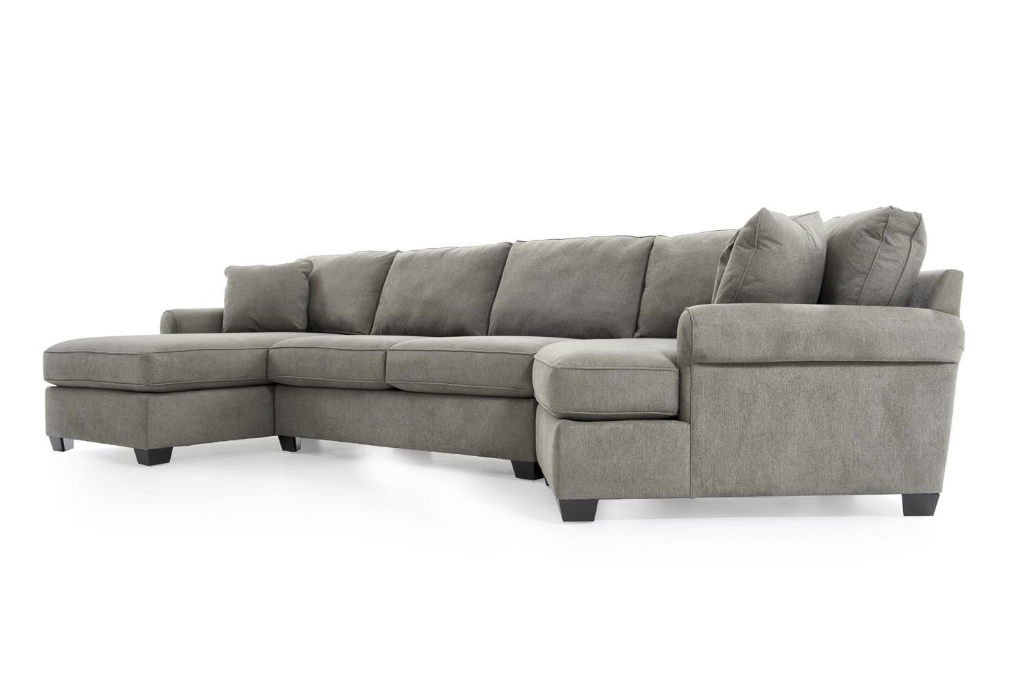 Max Home Jessica 9BA5ACHL+SAA+CCR GRAY Casual Three Piece Sectional